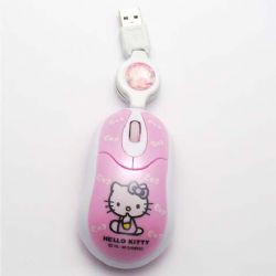 Mouse Óptico 3D Hello Kitty - Rosa - USB